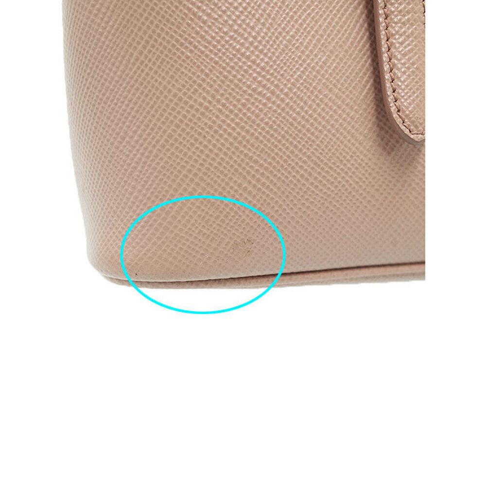 Prada Saffiano Cuir Double Bag Saffiano leather rolled leather handles Pink - Picture 9 of 9